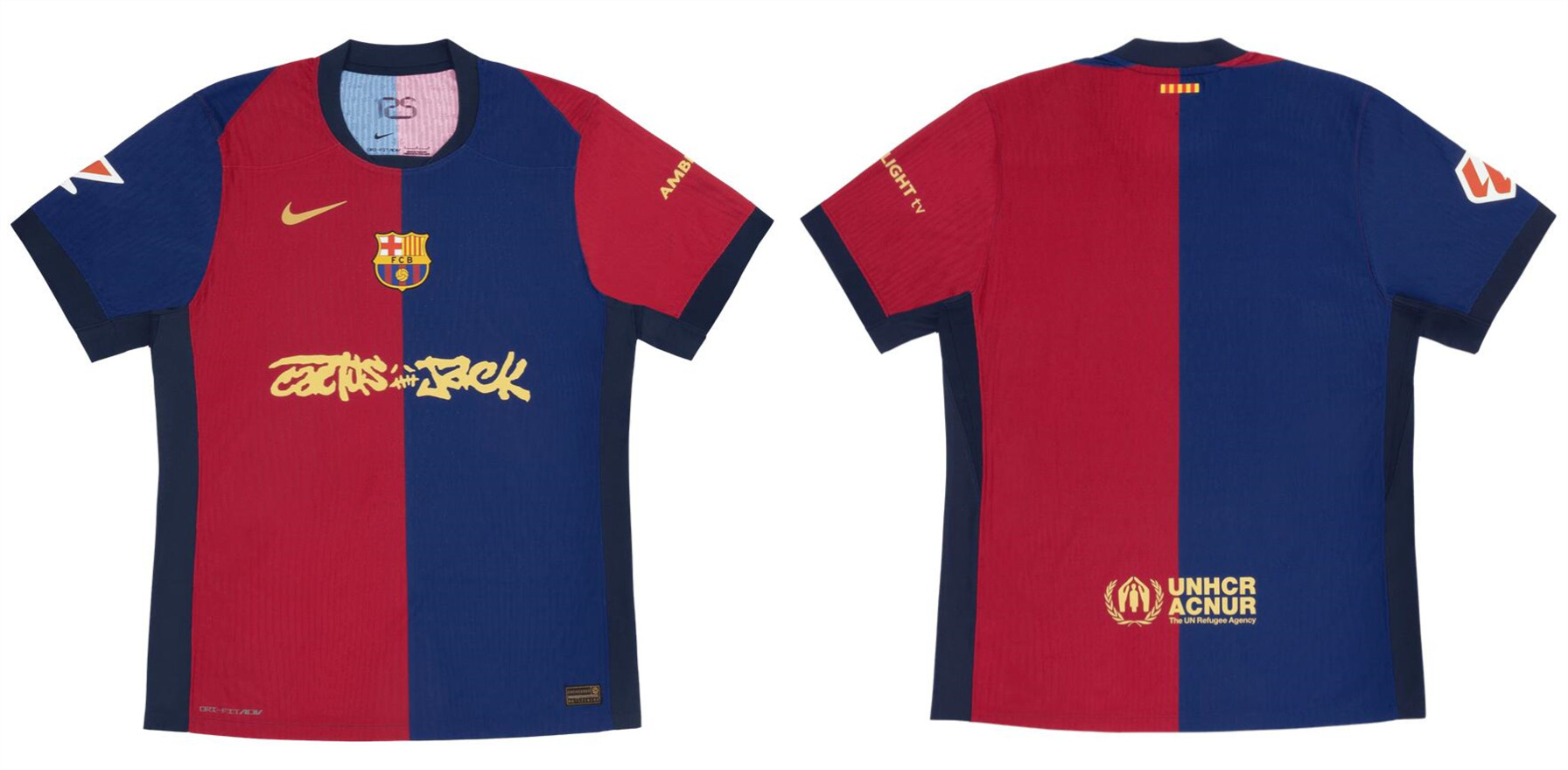 Men's Barcelona Blue/Scarlet 2024/25 Match Home x Cactus Jack Soccer Jersey